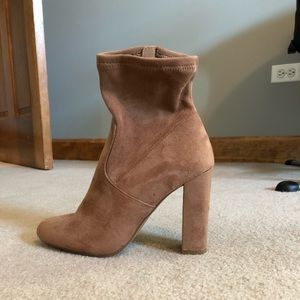 Brown tan suede heels